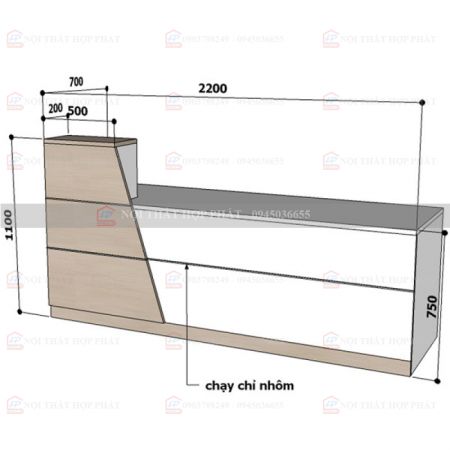 Quầy Lễ Tân Lệch Giá Rẻ QLTL M12